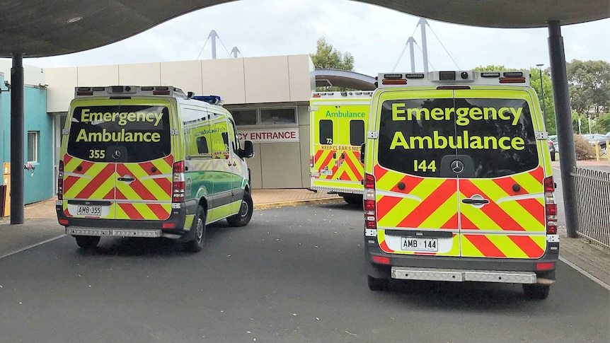 Ambulances outside Mount Gambier Hospital