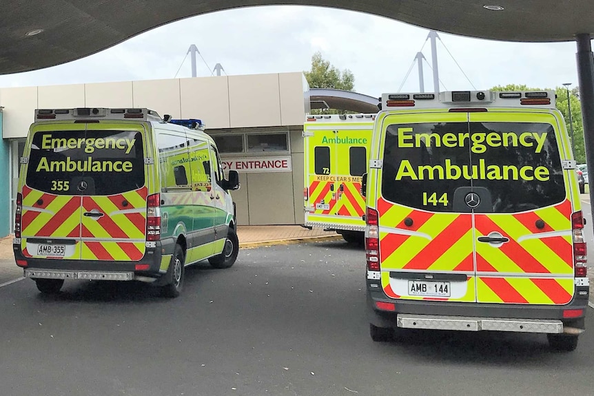 Ambulances outside Mount Gambier Hospital