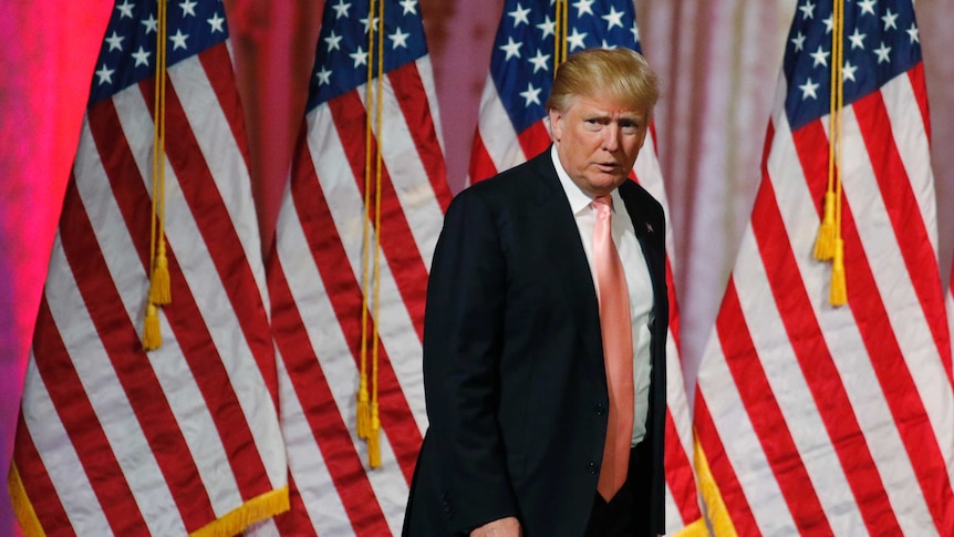 Trump walks onstage for Florida victory speech