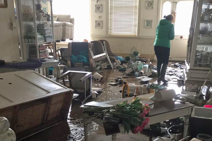 A flood-ruined room in a house in Latrobe