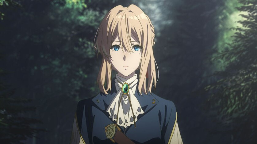 Still from Violet Evergarden: Eternity and the Auto Memory Doll in story about what dads should see with their daughters