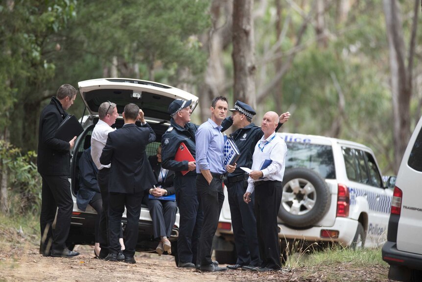 Police at Mount Macedon after human remains were found