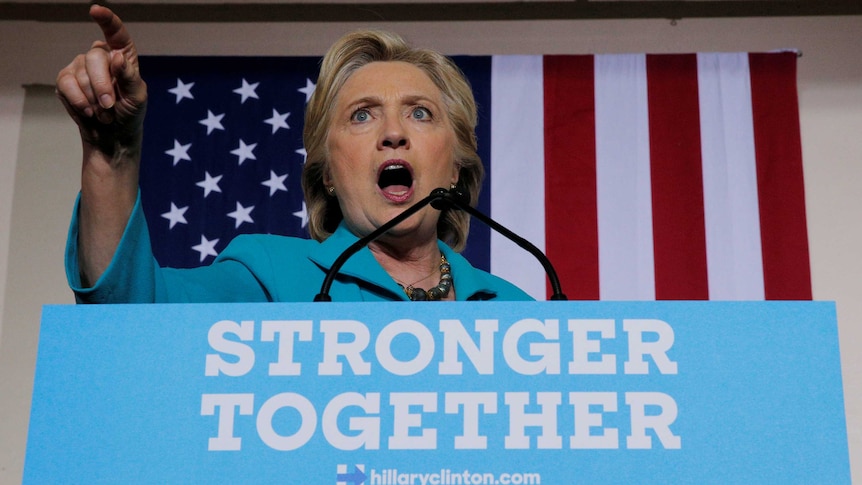 Hillary Clinton at a rally in Florida