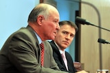 Support: Rob Oakeshott (right) and Tony Windsor.