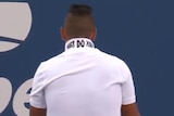 'Just do you' message on Nick Kyrgios' collar at the US Open.