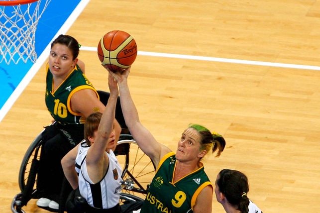 Australia's Liesl Tesch drives to the basket