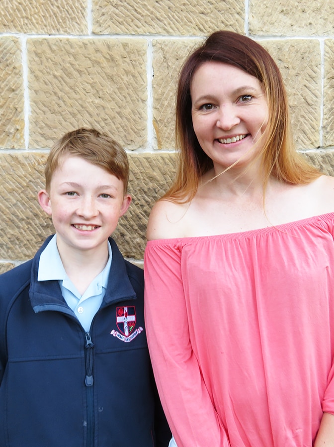 Campbell Remess with mum Sonya Whittaker at ABC Hobart.