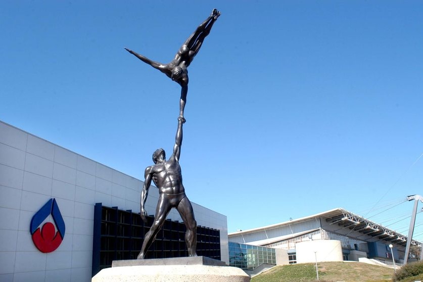 Statues outside the Australian Institute of Sport