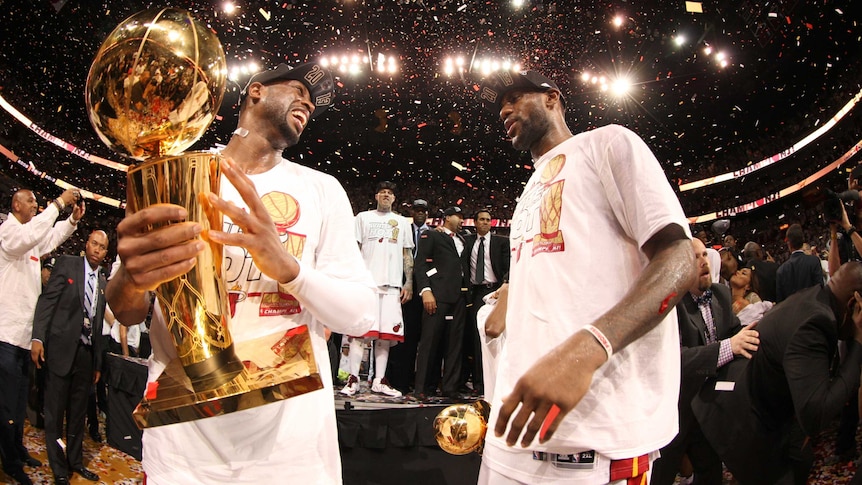 James and Wade celebrate another NBA title