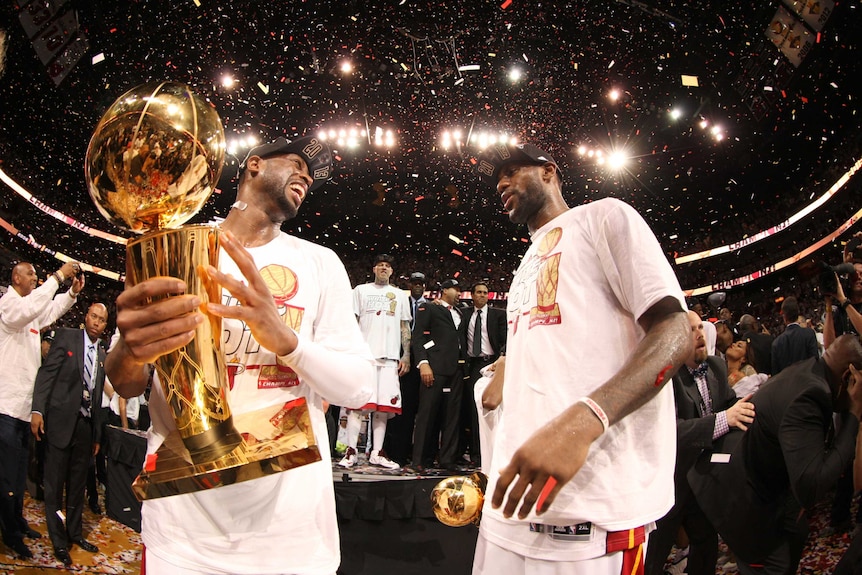 James and Wade celebrate another NBA title