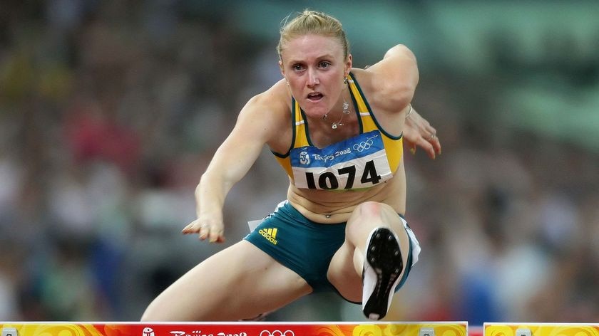 Leaving it all on the track: Australian hurdler Sally McLellan.