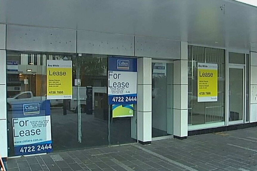 Empty Townsville shops in north Queensland.