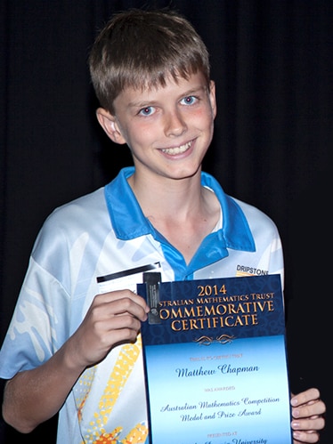 Matthew Chapman excelled in the worldwide mathematics competition.