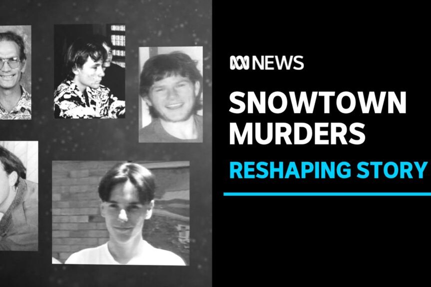 Snowtown Murders, Reshaping STory: Collage of black-and-white photos of people.
