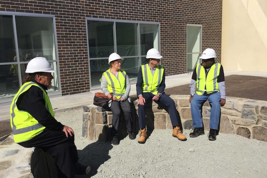 Corbell with Ngunnawal Elders at new mental health facility site