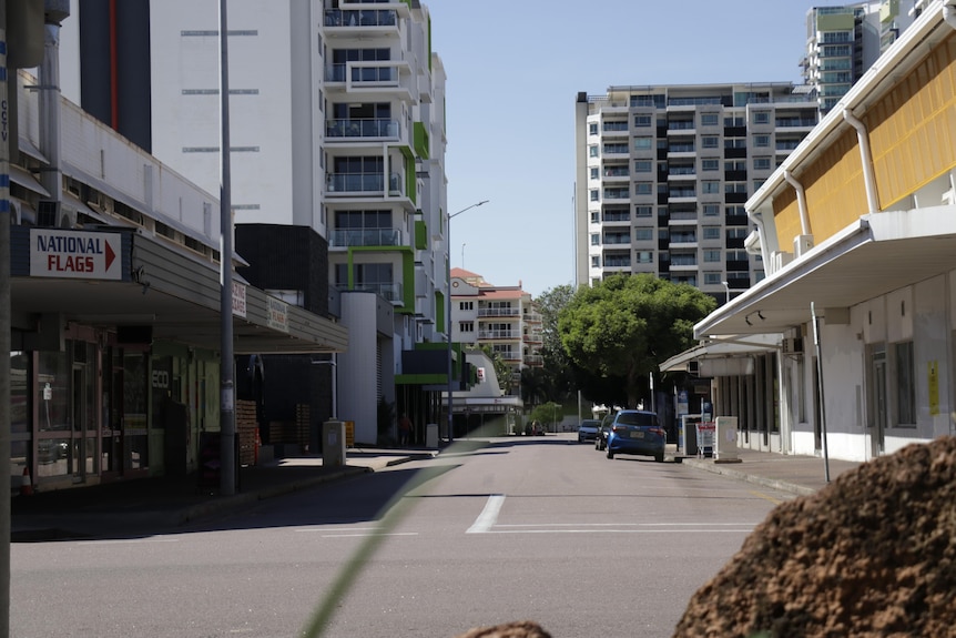 A Darwin street is seen empty at the start of the COVID lockdown.
