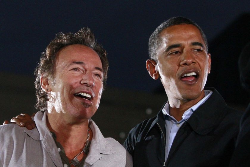 Bruce Springsteen and Barack Obama in 2008.
