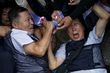 Protesters during an anti-North Korea rally