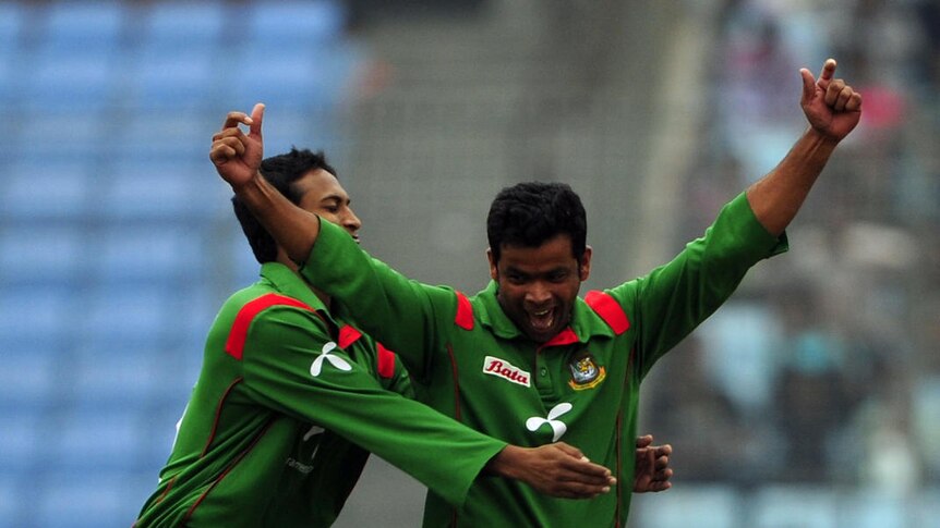 Big haul: Abdur Razzak finished with 4 for 14 to help Bangladesh bundle out Zimbabwe for 181.