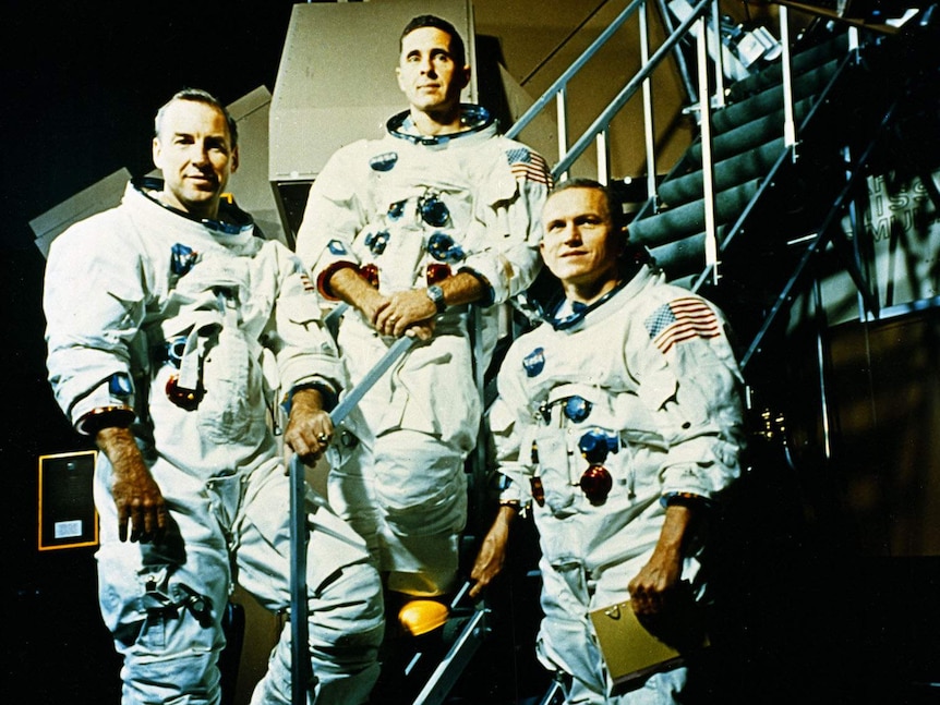 Astronauts (from left) Jim Lovell, Bill Anders and Frank Borman
