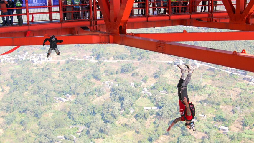American BASE jumpers at the competition in China