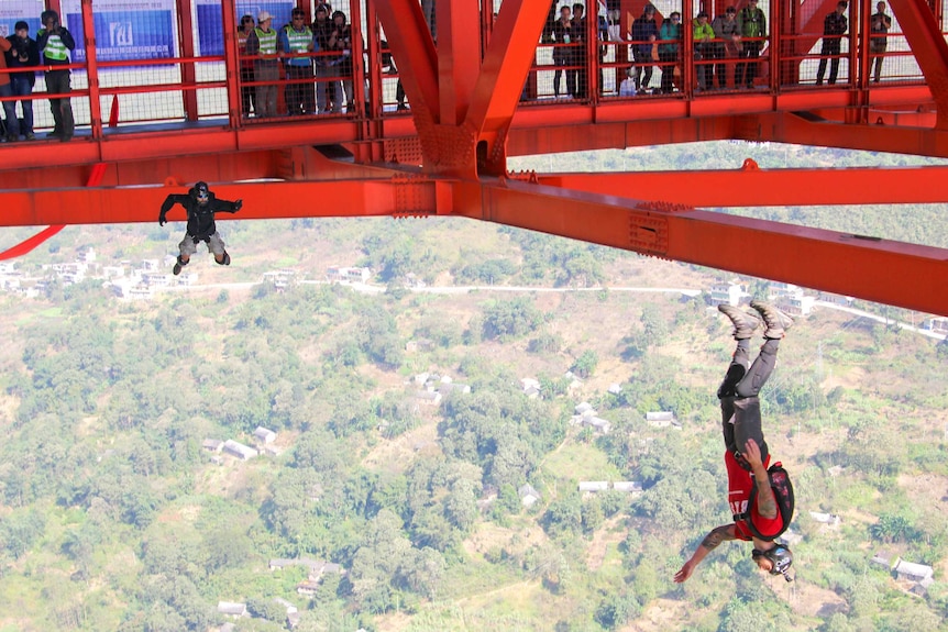 American BASE jumpers at the competition in China