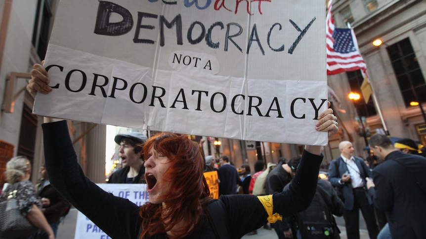 Joanna Pianko protests with Occupy Chicago outside the Federal Reserve Bank