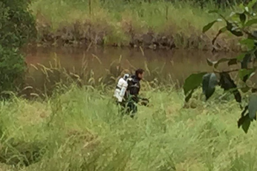 A dam was searched on the property