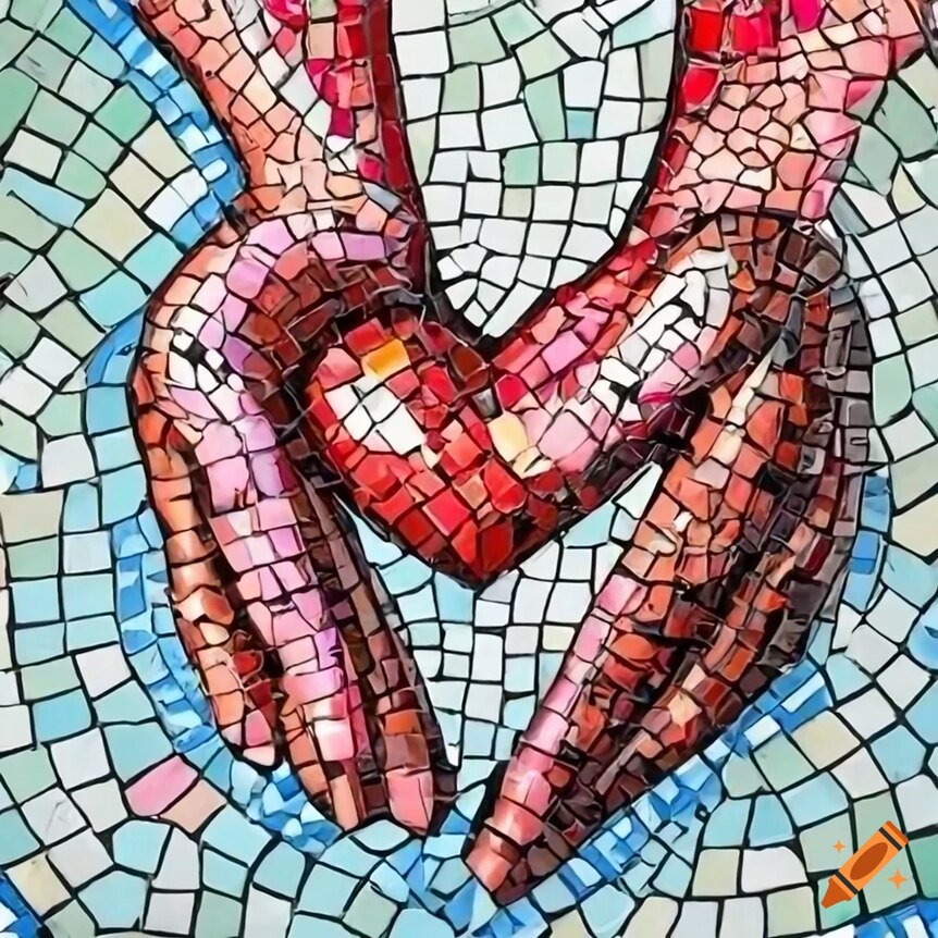 craiyon_125002_Mosaic_art_with_Two_hands_holding_a_heart_