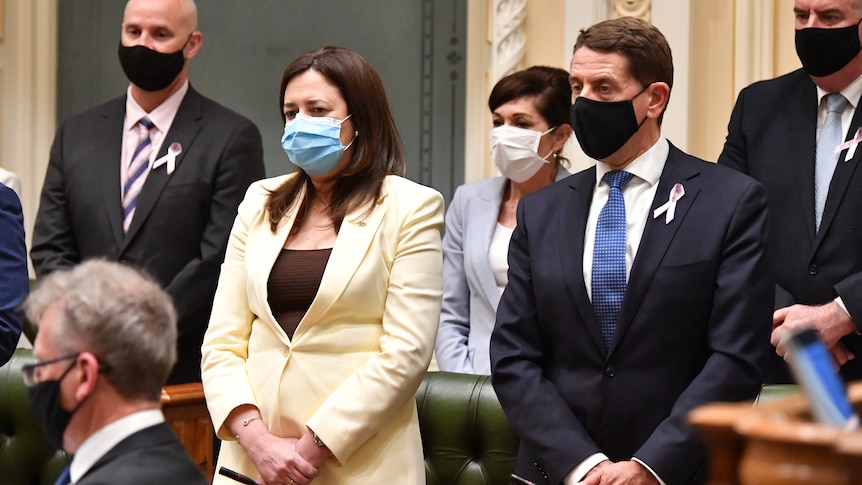 Queensland Premier Annastacia Palaszczuk and Treasurer Cameron Dick after the vote for the Voluntary Assisted Dying Bill