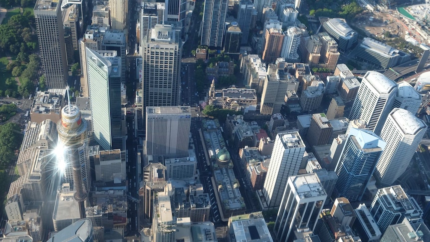 Sydney's CBD and George Street from above