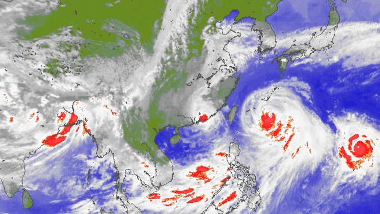 Typhoon systems in the Asia pacific