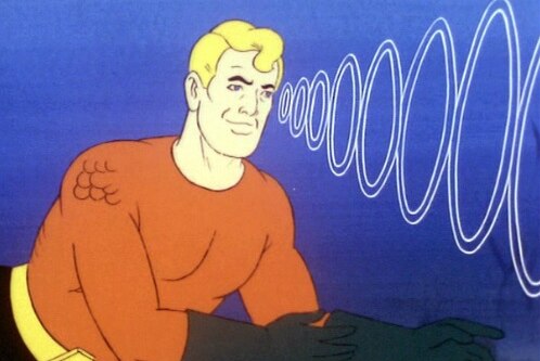 Aquaman had blonde hair and wore orange in the original cartoon series.