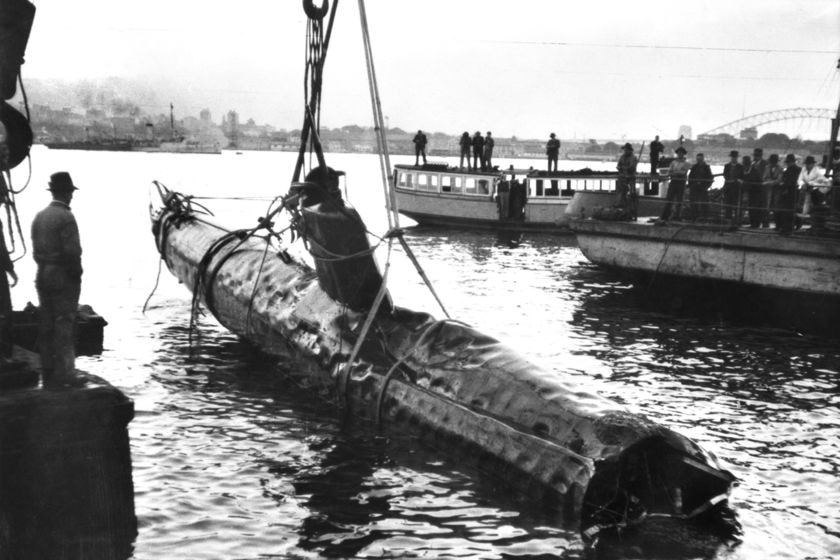 Japanese midget submarine retrieved from Sydney Harbour, 1942