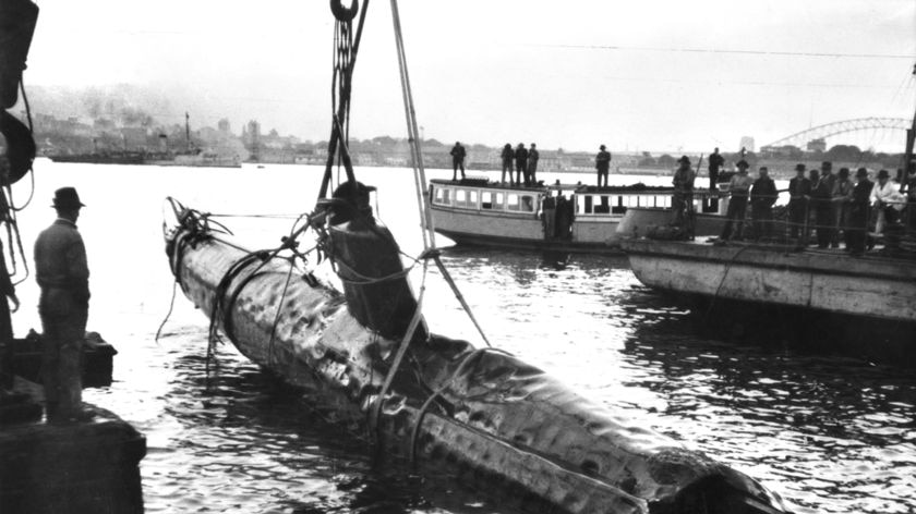 Japanese midget submarine retrieved from Sydney Harbour, 1942