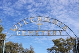 Entrance sign at the gates of the Wilcannia cemetery.
