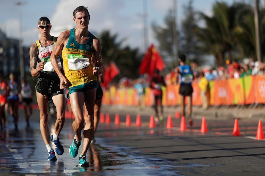 Dane Bird-Smith walks in Rio