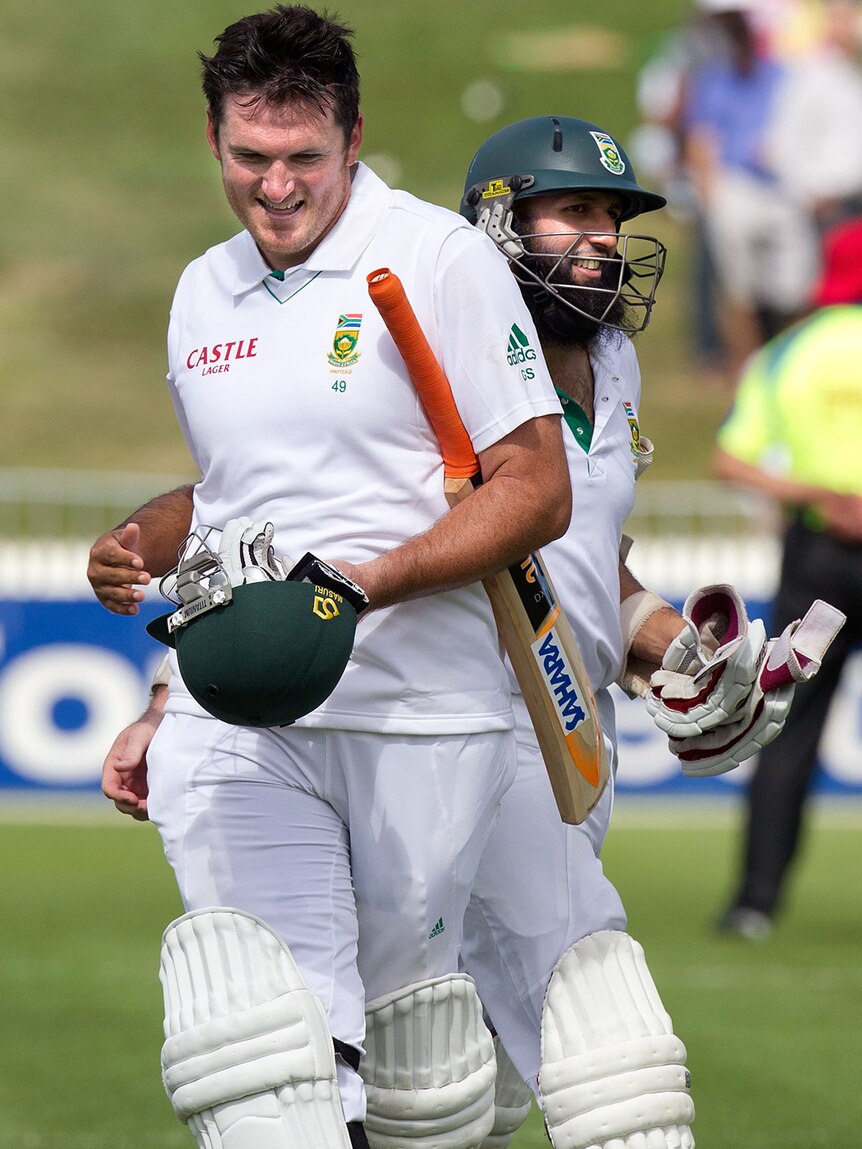 Too easy ... Graeme Smith and Hashim Amla guided South Africa to a comfortable win