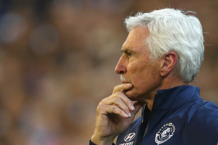 Mick Malthouse during his record-breaking game as coach