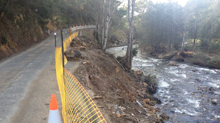 Road damage near Liffey Falls