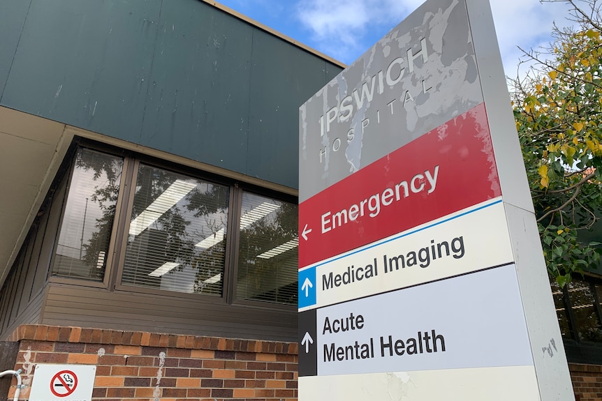 hospital sign outside emergency department entrance