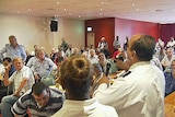 Taxi drivers hold a meeting in Sydney