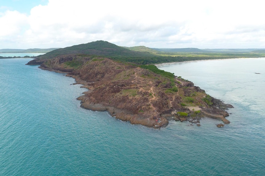 An aerial shot of the northernmost point of the Australian mainland.