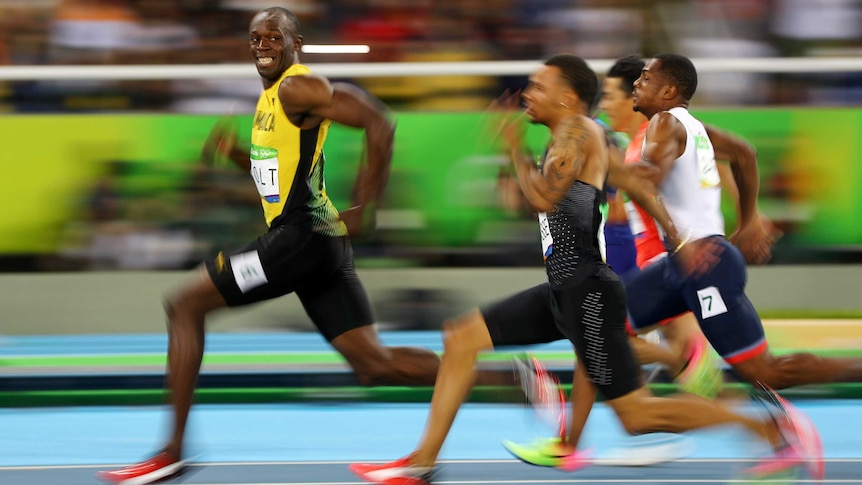 Usain Bolt races in men's 100 semis