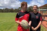 Onkaparinga rugby players Caleb Whitton and Alannah Golding
