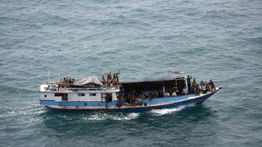 A boat carrying 46 suspected asylum seekers and two crew