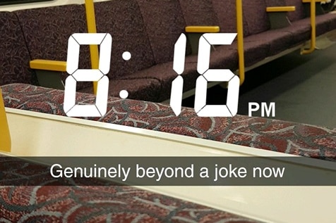 Snapchat from one of the passengers aboard a Bowen Hills to Windsor train in Brisbane