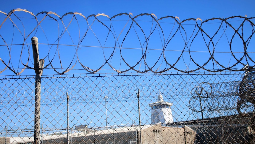 Barb wire fences stretch along the length of the Don Dale youth detention centre.