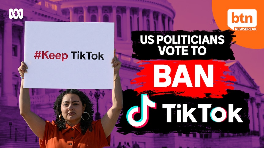 Woman holding up a sign that says keep TikTok.