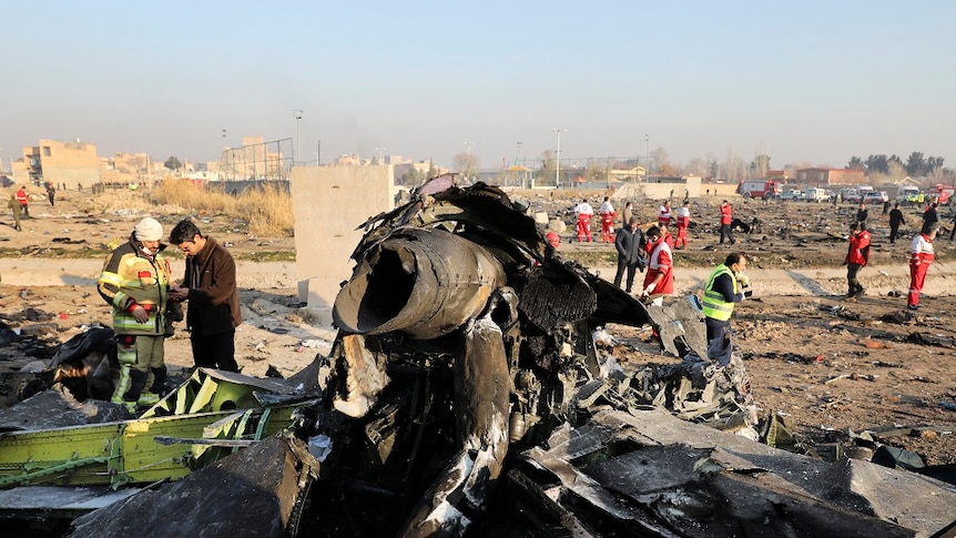 Debris of a crashed airplane.